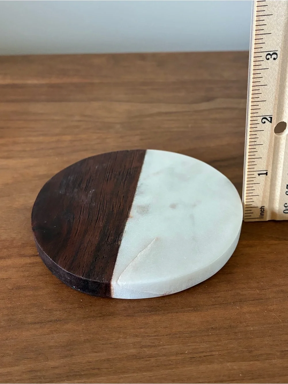 Wood & Marble Coasters Set of 4 MCM Boho